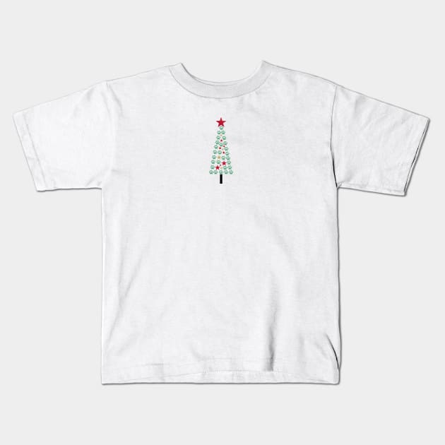 Christmas tree made with paw print Kids T-Shirt by GULSENGUNEL